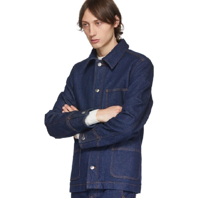 Shop Apc A.p.c. Indigo Denim Axel Jacket