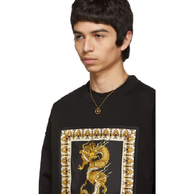 Shop Versace Black Silk Dragon Sweatshirt In A008 Black