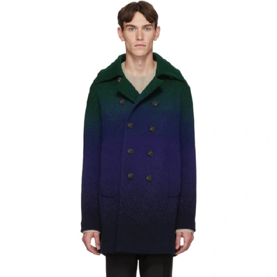 Shop Missoni Blue And Green Degrade Peacoat In Sm0mr Blue