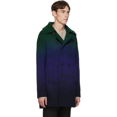 Shop Missoni Blue And Green Degrade Peacoat In Sm0mr Blue