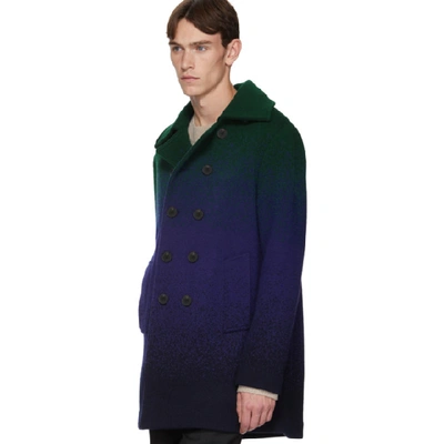 Shop Missoni Blue And Green Degrade Peacoat In Sm0mr Blue