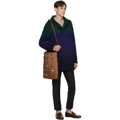 Shop Missoni Blue And Green Degrade Peacoat In Sm0mr Blue
