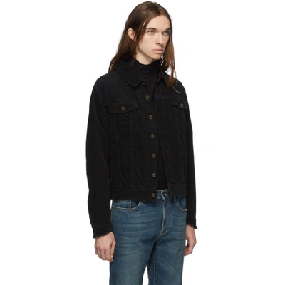 Shop Saint Laurent Black Corduroy Classic Jacket In 1001 Blksto