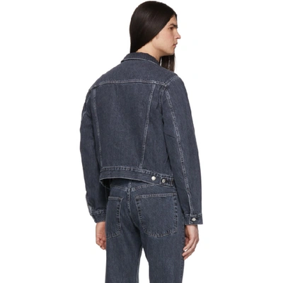 Shop Helmut Lang Black Denim Masc Trucker Jacket In Midntstone