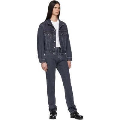 Shop Helmut Lang Black Denim Masc Trucker Jacket In Midntstone