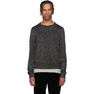 Shop Saint Laurent Silver Lurex Sweater