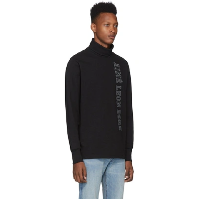 Shop Aimé Leon Dore Black Letterman Turtleneck