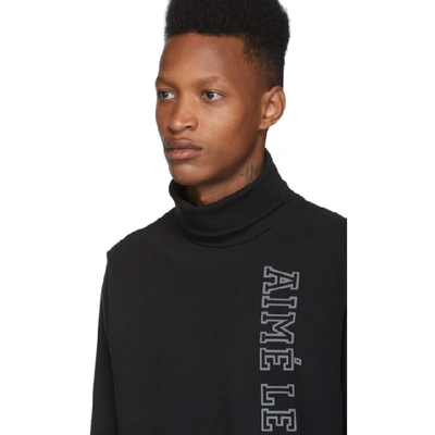 Shop Aimé Leon Dore Black Letterman Turtleneck