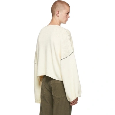 Shop Raf Simons Off-white 'rs' Sweater In 00014 Offwh