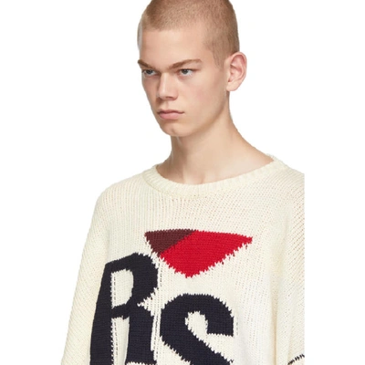 Shop Raf Simons Off-white 'rs' Sweater In 00014 Offwh