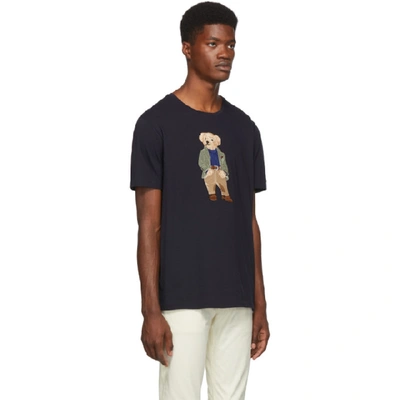 Shop Ralph Lauren Purple Label Navy Polo Bear T-shirt
