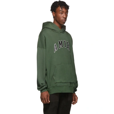 Shop Amiri Khaki College Logo Hoodie In Military Green