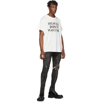 Shop Amiri Grey Python Broken Jeans