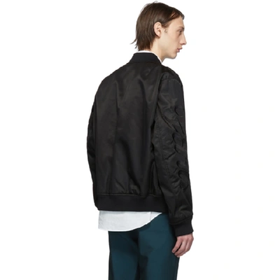 Shop Kenzo Black Jumping Tiger Bomber Jacket In 99 Black