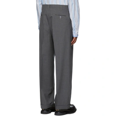 Shop Gucci Grey Wool Pleated Trousers In 1200 Grey