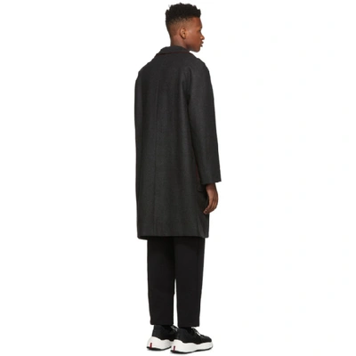 Shop Kenzo Grey Wool Core Coat In 97 Drkgry