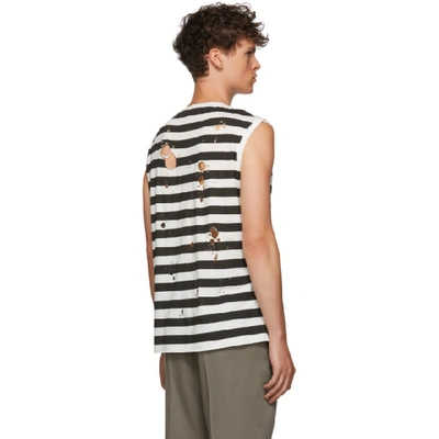 Shop Ann Demeulemeester White And Black Holes Tank Top In Ecrublack
