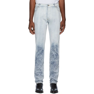 Shop Balmain Blue 6-pocket Degrade Jeans In 6aa Bleu