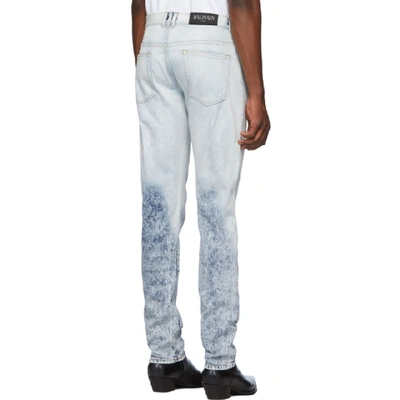 Shop Balmain Blue 6-pocket Degrade Jeans In 6aa Bleu