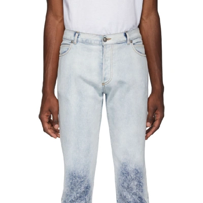 Shop Balmain Blue 6-pocket Degrade Jeans In 6aa Bleu