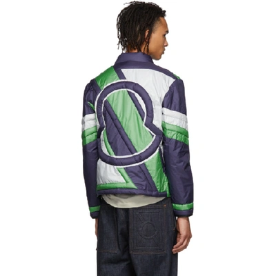 Shop Moncler Genius 5 Moncler Craig Green Navy And Green Down Traction Jacket In 789-green