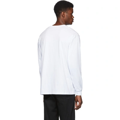 Shop Msgm White Micro Logo Long Sleeve T-shirt In 01 White