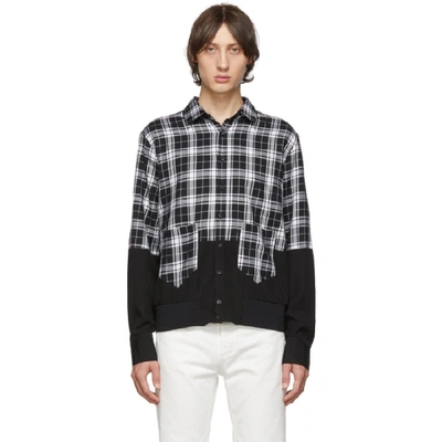 Shop Neil Barrett Black Blouson Shirt In 1122 Blk Wh