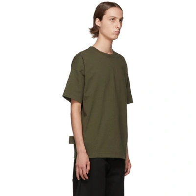 Shop Bottega Veneta Green Boxy T-shirt In 8330-armygr