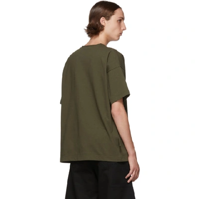 Shop Bottega Veneta Green Boxy T-shirt In 8330-armygr