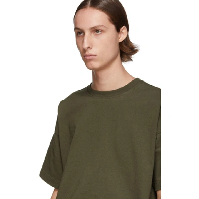 Shop Bottega Veneta Green Boxy T-shirt In 8330-armygr
