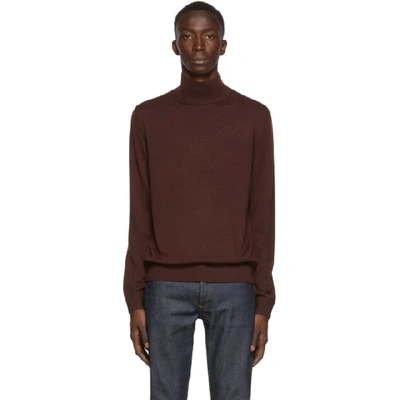 Shop Apc A.p.c. Burgundy Glen Turtleneck In Wine