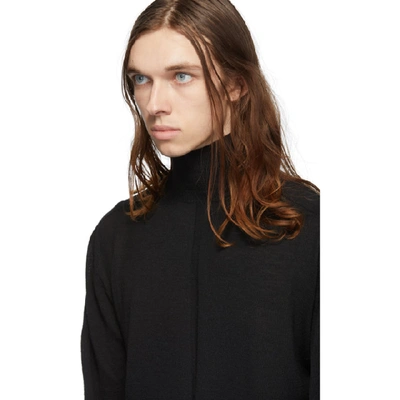 Shop Rick Owens Black Oversized Turtleneck In 09 Black