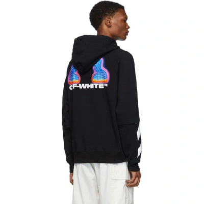 Shop Off-white Black & Multicolor Thermo Double Sleeve Hoodie In Blk Multi