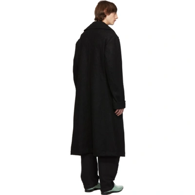 Shop Yohji Yamamoto Black Shawl Collar Coat
