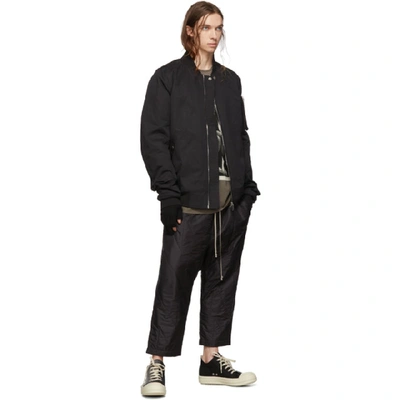 Shop Rick Owens Drkshdw Black Drawstring Cropped Lounge Pants In 09 Blk