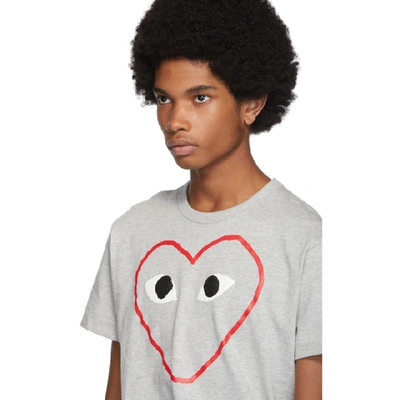 Shop Comme Des Garçons Play Comme Des Garcons Play Grey Big Heart T-shirt