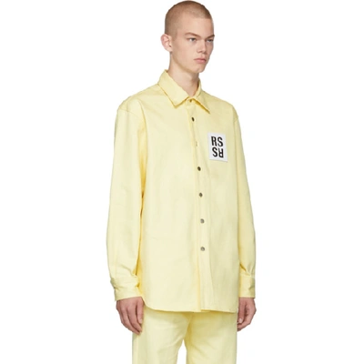 Shop Raf Simons Yellow Denim Slim Fit Shirt In 00017 Yello