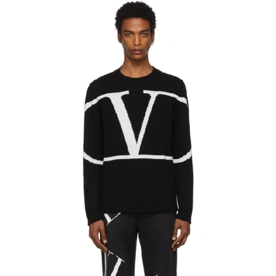 Shop Valentino Black Cashmere Vlogo Sweater