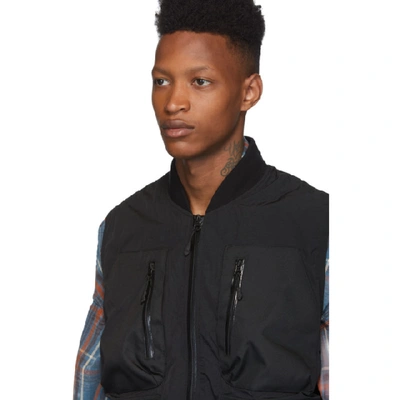 Shop John Elliott Black High Shrunk Nylon Utility Vest