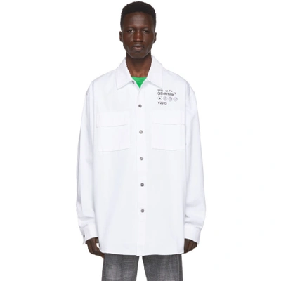 Shop Off-white White Gabardine Shirt In 0110 Whtblk