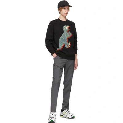 Shop Ps By Paul Smith Black Dino Regular Fit Sweatshirt In 79 Black