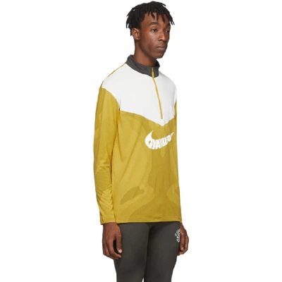 Shop Nike Yellow And Grey Gyakusou Half-zip Sweater In 793 Mineral