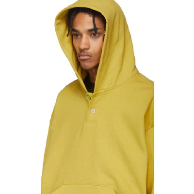 Shop Fear Of God Yellow Everyday Henley Hoodie In 705ggylw