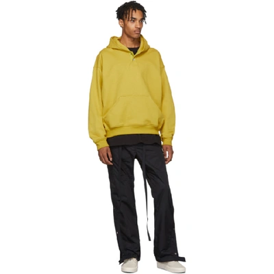 Shop Fear Of God Yellow Everyday Henley Hoodie In 705ggylw