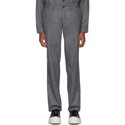 Shop Norse Projects Grey Wool Aros Trousers In 1034/ Char