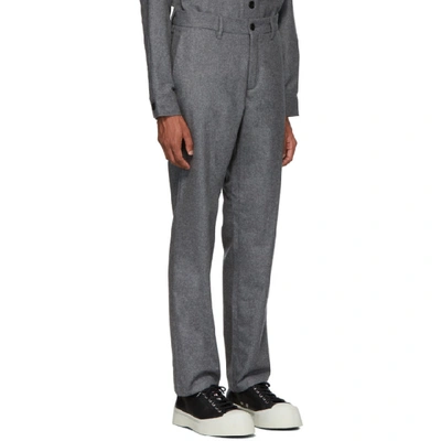 Shop Norse Projects Grey Wool Aros Trousers In 1034/ Char