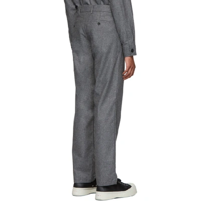 Shop Norse Projects Grey Wool Aros Trousers In 1034/ Char