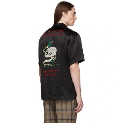 Shop Gucci Black And Then My Heart With Pleasure Fills Bowling Shirt In 1000 Black