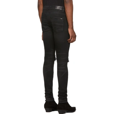 Shop Amiri Black Cashmere Patch Jeans In Rough Black