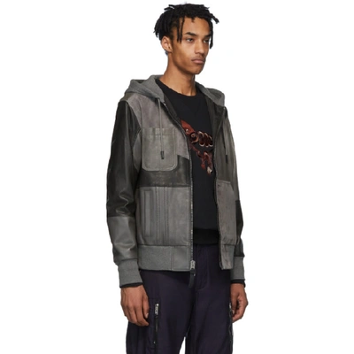 Shop Coach Grey Recycled Suede Jacket In Grey Multi